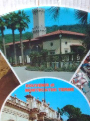 SOUVENIR - PIATTO DA PARETE DI MONTECATINI TERME ANNI 60/70 IN MELAMINA - Foto 4