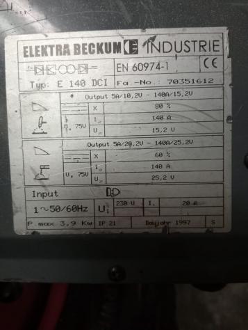 Saldatrice Elektra Beckum elettrodo E tig