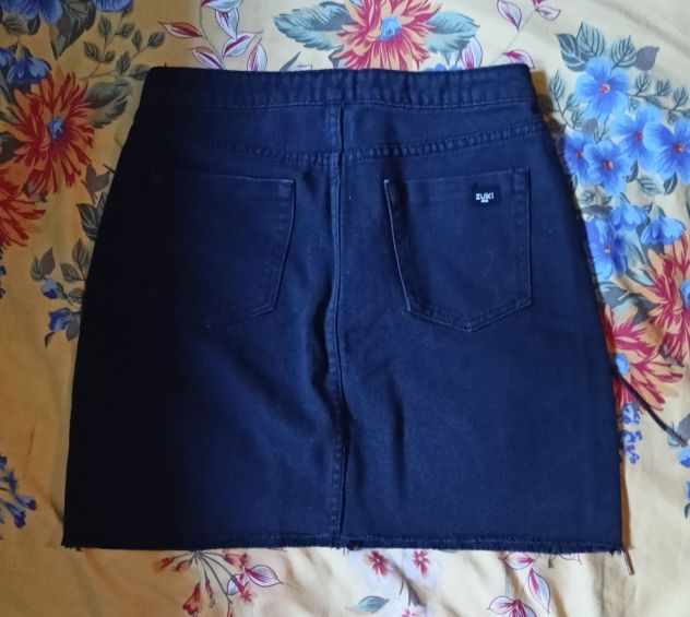 Zuiki minigonna nera in denim - Foto 2