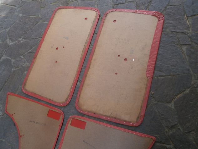 SERIE COMPLETA PANNELLI PORTA INTERNI PER FIAT 850 BERLINA 1° PRIMA SERIE ROSSI - Foto 9