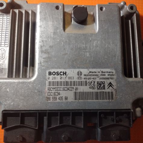 CENTRALINA MOTORE ECU PEUGEOT 307 C4 1.6HDI BOSCH CODE: 0281011863 - Foto 8