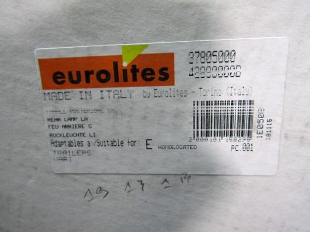 3780500 FARO FANALE POSTERIORE SINISTRO UNIVERSALE EUROLITES PER RIMORCHIO O TRATTORE STRADALE - Foto 4