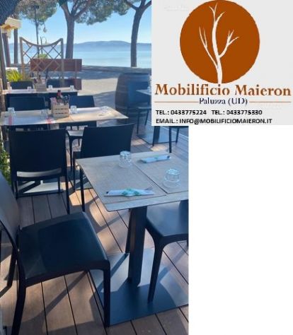 Set Lecco Completi Tavoli HPL e Sedie Polipropilene Per Arredo Bar Ristorante - Foto 9