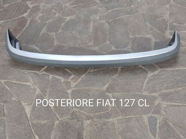 PARAURTI POSTERIORE PER FIAT 127 L CL CON BORDINO GRIGIO REAR BUMPER FIAT 127