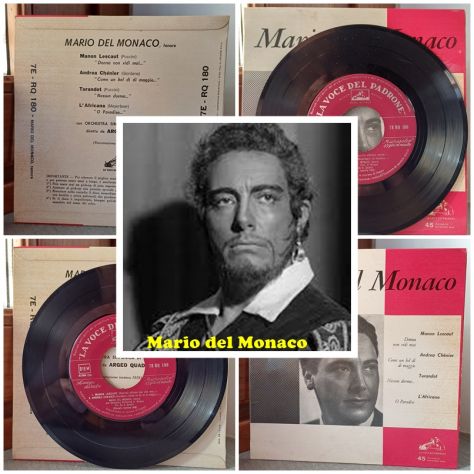 Mario del Monaco, LA VOCE DEL PADRONE Vinyl 45 GIRI / 7”, Italy 1958.