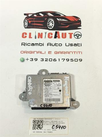 CENTRALINA AIRBAG RENAULT Megane Cabrio 603989900 8200340427 F9Q803 (0210)