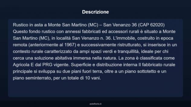 Immobile in asta di 46000 m² con più di 5 locali e box auto in vendita a Monte San Martino - Foto 3