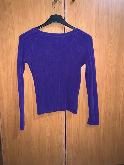 UN MAGLIONCINO CORTO/CARDIGAN VINTAGE MA È COME NUOVO,DA DONNA,VIOLA,TAGLIA M IT - Foto 10