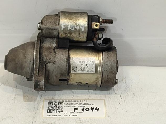 MOTORINO D' AVVIAMENTO OPEL Astra J 2° Serie S114-925B 890147432 A17DTR diesel 1686 (11)
