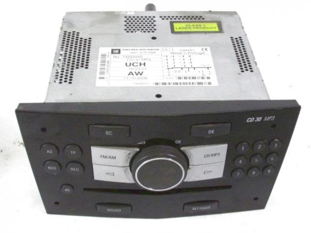 13255555 AUTORADIO OPEL ASTRA H SW 1.7 D 74KW 5M 5P (2007) RICAMBIO USATO ( NON FORNIAMO CODICE AUTORADIO , SOLO NUMERO TELAIO VEICOLO )