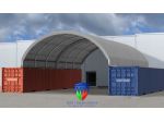 Tendostrutture ad arco su Container 8,0 x 12,0 x 5,6 mt