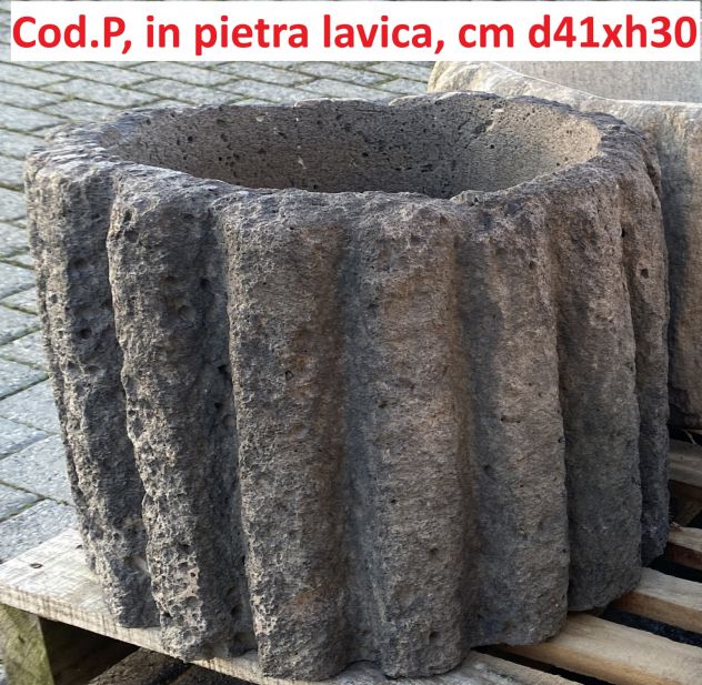 Antica mangiatoia in pietra lavica – Fioriera, lavabo e arredo per giardino - Foto 9