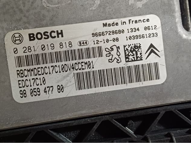 ECU EDC17C10 5.10 CITROEN C3 BOSCH 0281019818 9805947780 CENTRALINA MOTORE CITR - Foto 8