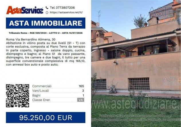 Tribunale Roma - RGE 569/2024 - LOTTO U - Tribunale Roma - RGE 569/2024 - LOTTO U - ASTA 14/07/2026