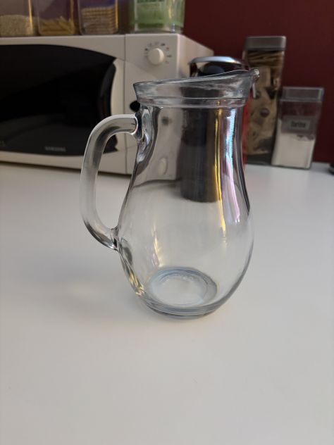 CARAFFA/BROCCA COME NUOVA MA VINTAGE IN VETRO SPESSO TRASPARENTE MARCA PASABAHCE - Foto 8