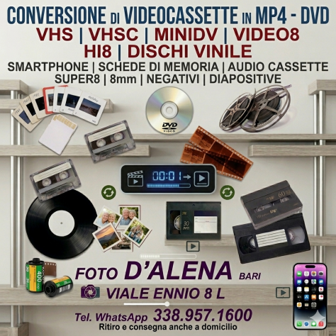 conversione di videocassette in digitale vhs minidv video8 super8 - Foto 5