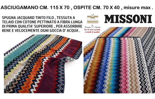 Missoni set spugne 8 pezzi , 4 asciugamani + 4 ospiti misure max - Foto 3