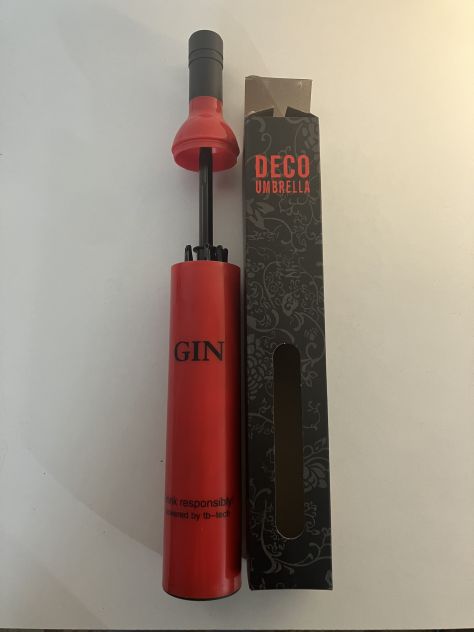 Ombrello a forma di bottiglia di GIN - Rosso - Foto 2