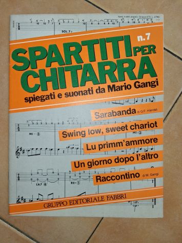 Blocco di 9 Spartiti e Corsi di Chitarra Vintage di Cimma - Gangi - Carcassi - Foto 8