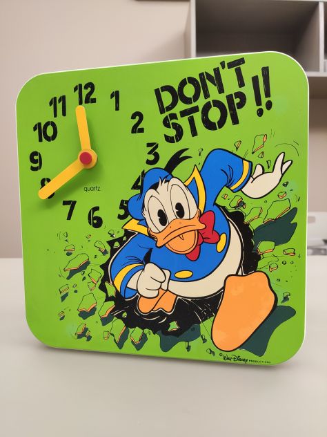 Disney Paperino Donald Duck Orologio Parete Anni '80 Vintage Walt Disney Clock - Foto 2