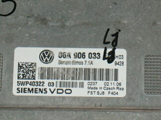 06A906033LJ ECU VOLKSWAGEN GOLF 1.6 06A906033LJ 5WP40322 03 SIMOS 7.1A - Foto 2