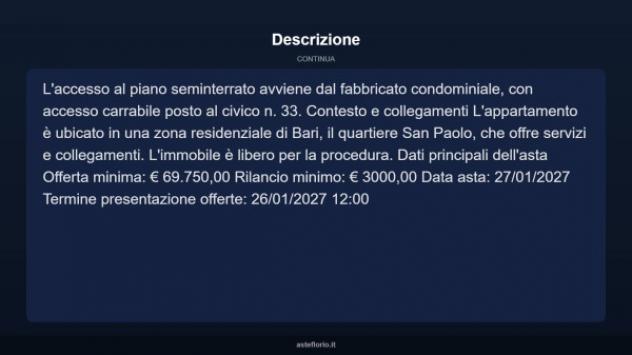 Immobile in asta di 96 m² in vendita a Bari - Foto 4