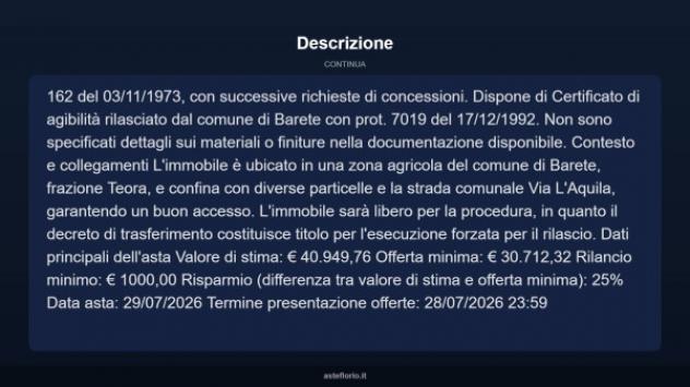 Immobile in asta di 200 m² in vendita a Barete - Foto 9