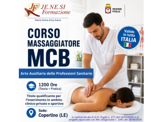 Corso Massaggiatore MCB Qualifica Ufficiale Regione Puglia – Sede Copertino