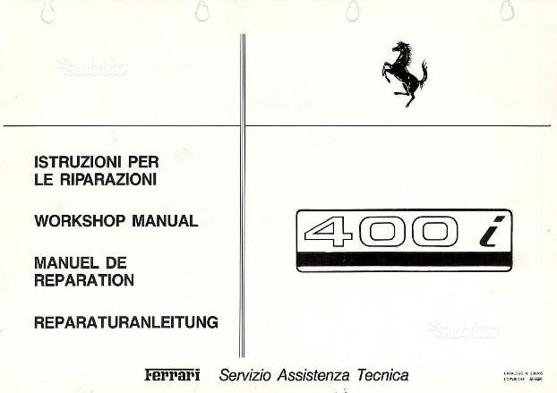 FERRARI 400i MANUALE OFFICINA RIPARAZIONE