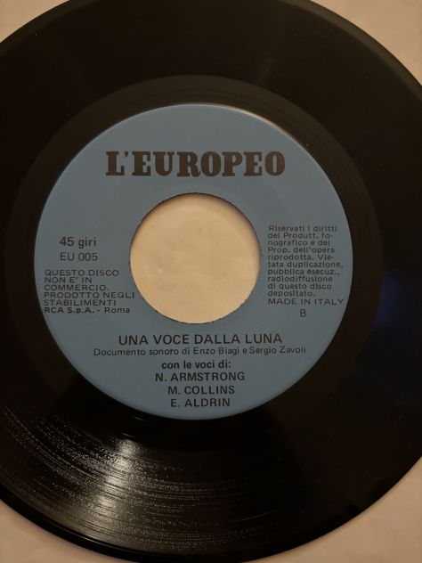 VINILE COME NUOVO 45 GIRI,RARO:”UNA VOCE DALLA LUNA”AMSTRONG,COLLINS,ALDRIN - Foto 10