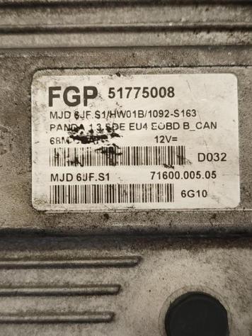 CENTRALINA MOTORE FIAT Panda 2° Serie 51775008 MJD6JFS1 188A8000 diesel 1248 (0310) - Foto 2
