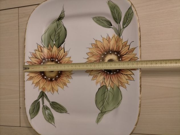 Vassoio con Girasoli largo 38x31 lunghezza ceramica - Foto 2