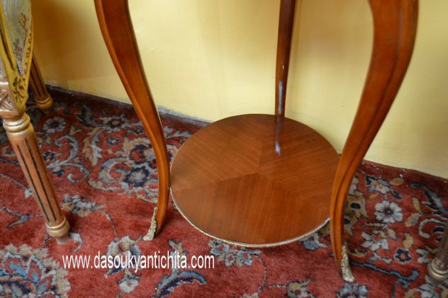 Tavolino da centro intarsiato stile Luigi XV - Foto 7