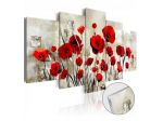 Quadro Con Fiori Rossi Cm.100x50 O 200x100 Su Vetro Acrilico