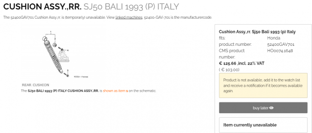 Honda Bali SJ 50 100 ammortizzatore posteriore nuovo - Foto 3