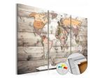 Quadro Di Sughero Mappamondo Rustico In 3 Parti Arredalacasa