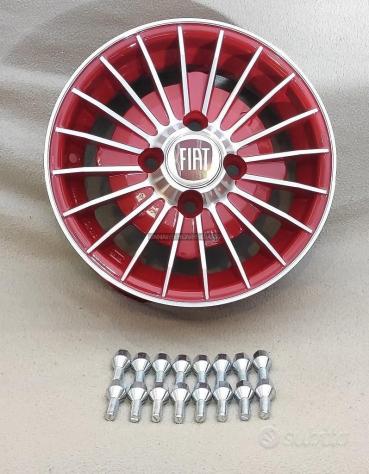 Cerchi grifo 12 pollici 4x98 ROSSO fiat 126 - Foto 8