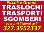 ROMA NOLEGGIO FURGONE TRASPORTI TRASLOCHI SGOMBERI SMALTIMENTI ECONOMICI 7GG SU7