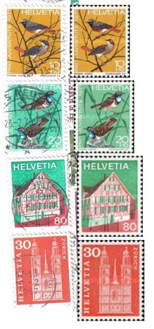 A148 - RARA VARITA' DI FRANCOBOLLI SVIZZERA