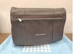 Piquadro borsa notebook Messenger in Pelle e Tessuto Marrone