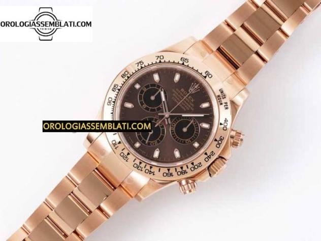 Rolex Replica DAYTONA 116505 QUADRANTE CIOCCOLATO BEST EDITION 1:1 SU BRACCIALE RG SA4130 - Foto 12
