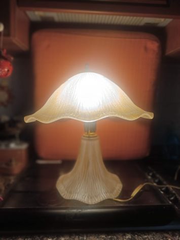 lampada da tavolo anni '70 in vetro murano mushroom - Foto 3