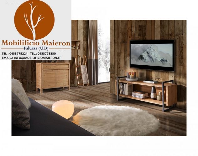 Fabbrica Mobili Rustici Country Soggiorno Taverna Teramo In Legno Di Pino Abete - Foto 2