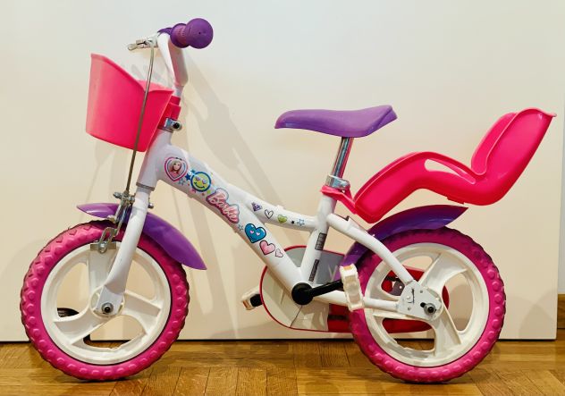 Bicicletta Barbie 12” con cestino e seggiolino – Ottime condizioni - Foto 2