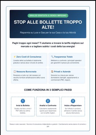 Consulenza Energetica Gratuita: Taglia i costi di Luce e Gas