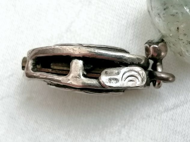 BELLISSIMA COLLANA DI QUARZO IALINO (CRISTALLO DI ROCCA) E ARGENTO STILE ETNICO. - Foto 6