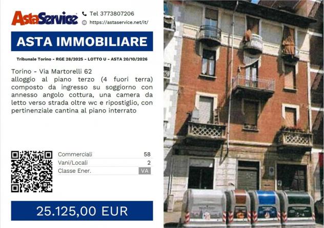 28/2025 U TO - Tribunale Torino - RGE 28/2025 - LOTTO U - ASTA 20/10/2026