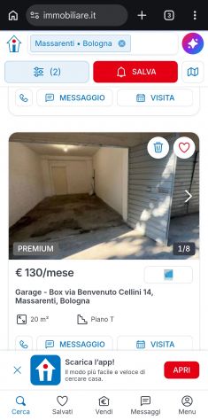 Affitto libero subito garage Via Cellini 11 Bologna