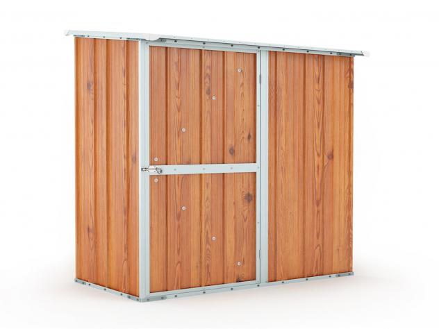 Box in Acciaio Zincato Casetta da Giardino in Lamiera 1.74 x 1.00 m x h1.82 m - 43 KG – 1.74 metri quadri - LEGNO - Foto 2