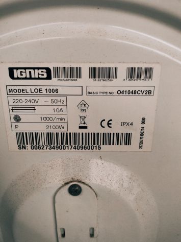 Ricambi lavatrice Ignis 6kg modello LOE 1006 - Foto 2